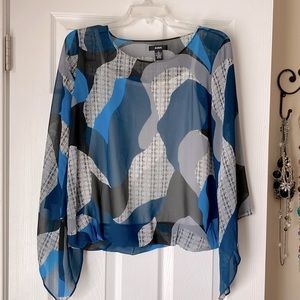 Alfani Blouse. Size Small. Color blue grey black